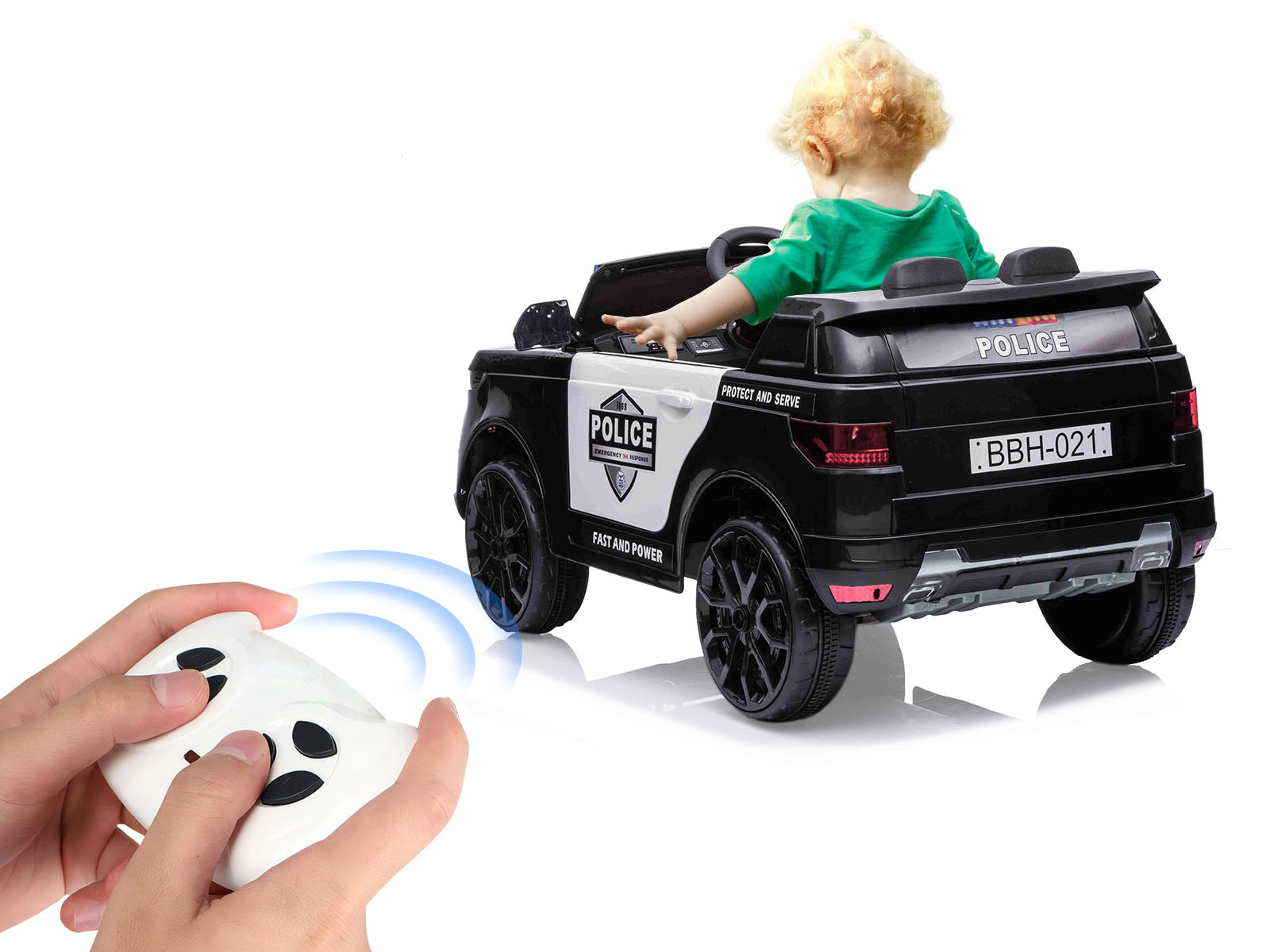 Ride On Car Ride On Police Car New Black PR65274 Kid Organisers NZ DEPOT 8