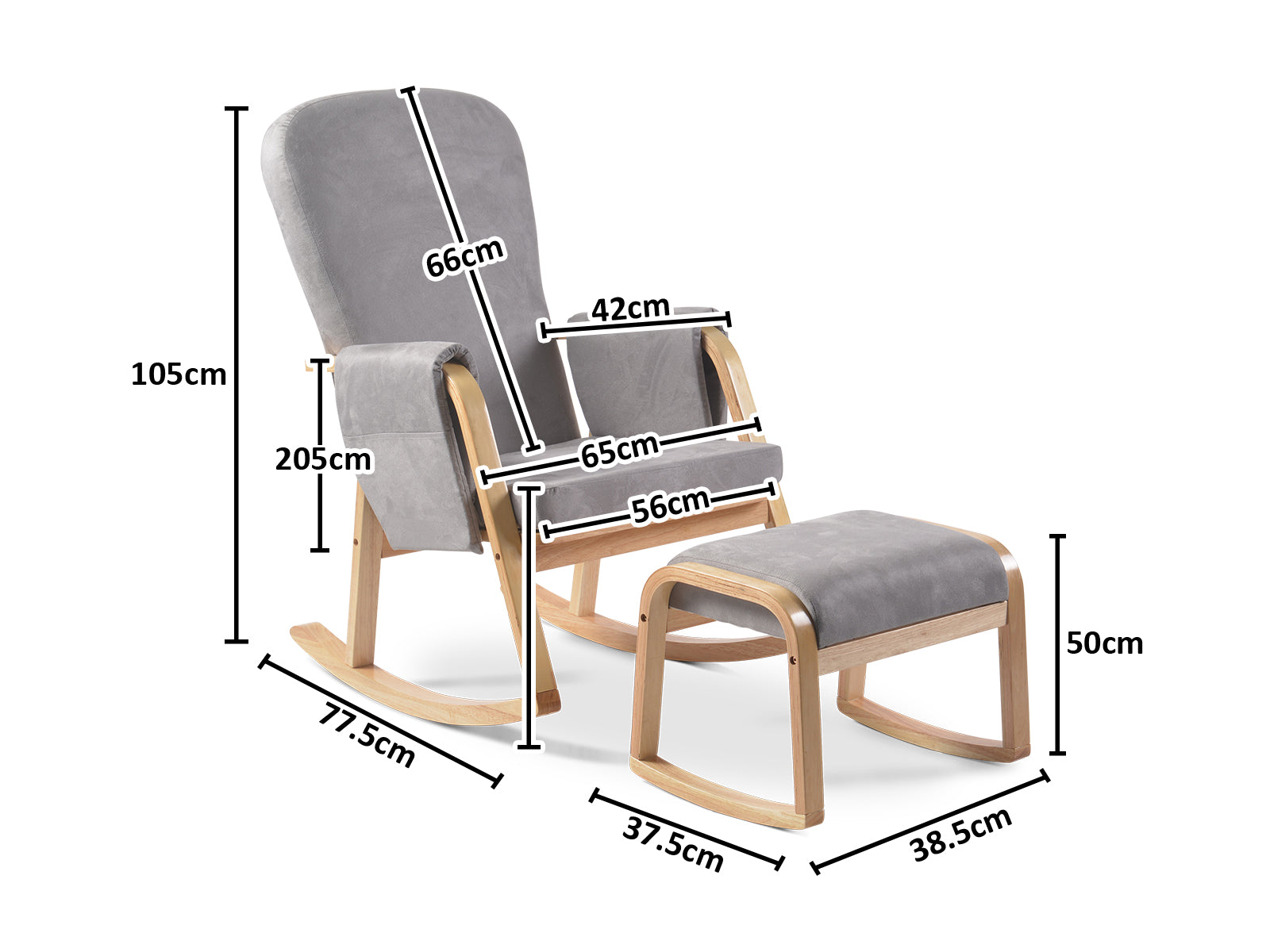 Rocking Chair With Footstool Pr7276 Recliners Nz Depot 3 - Nz Depot