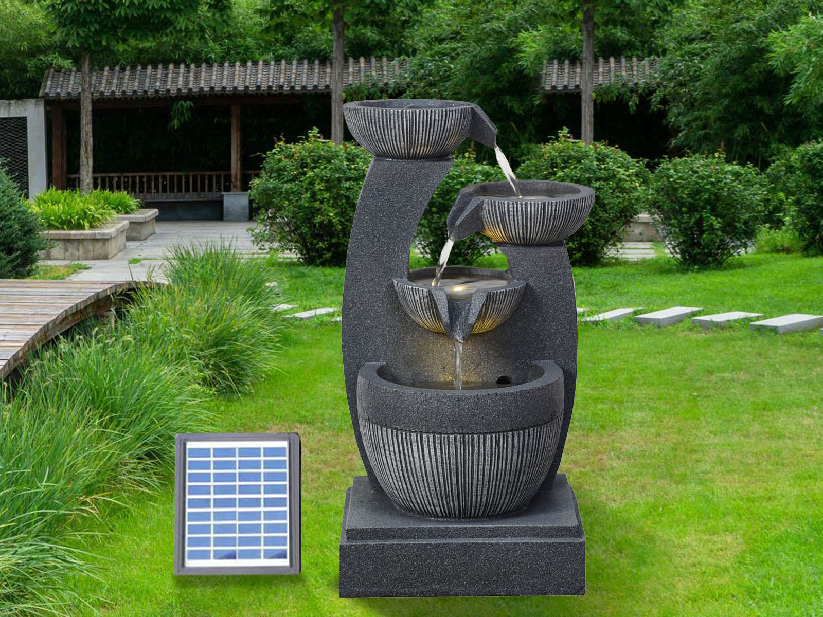 Solar Water Fountain Bowl Pr6152 All Outdoor Nz Depot 3 - Nz Depot