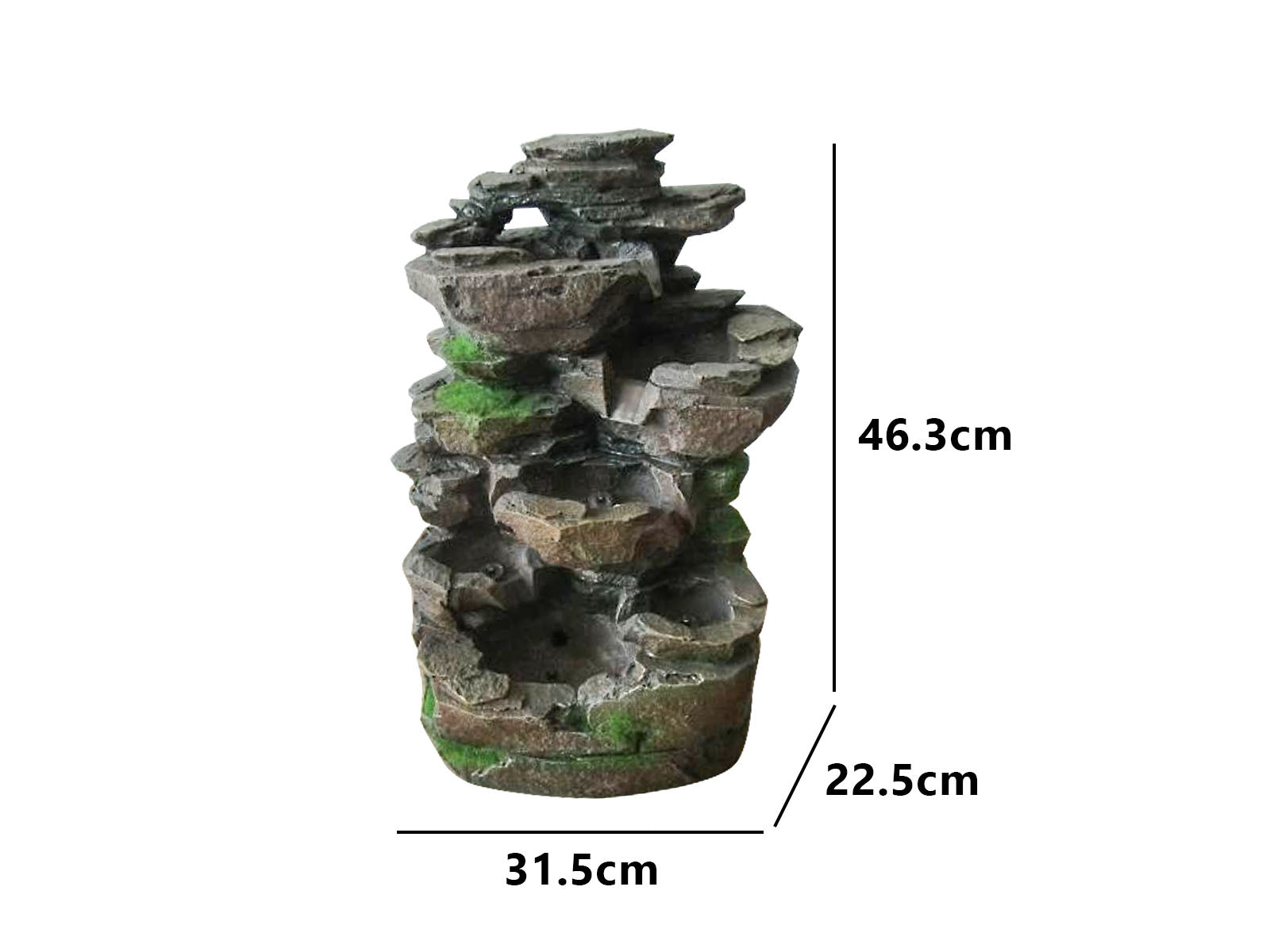 Solar Water Fountain Rockery PR6155 All Outdoor NZ DEPOT 3