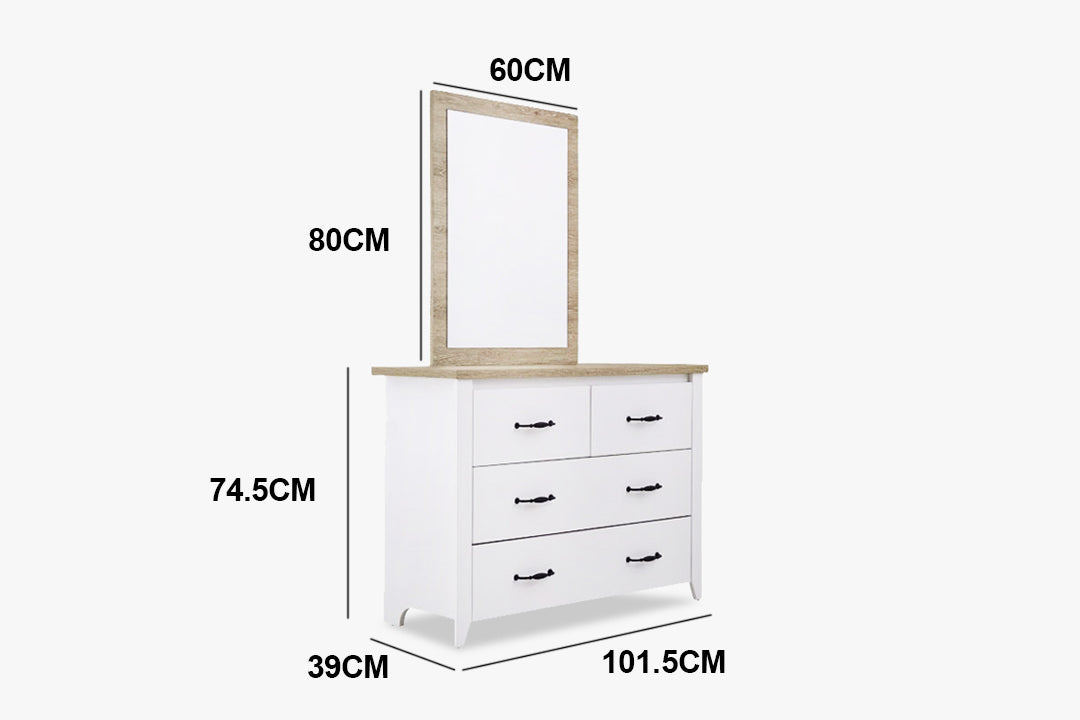 T Adelle Dressing Chest With Mirror Pr65446 Dressing Tables Nz Depot 6 - Nz Depot