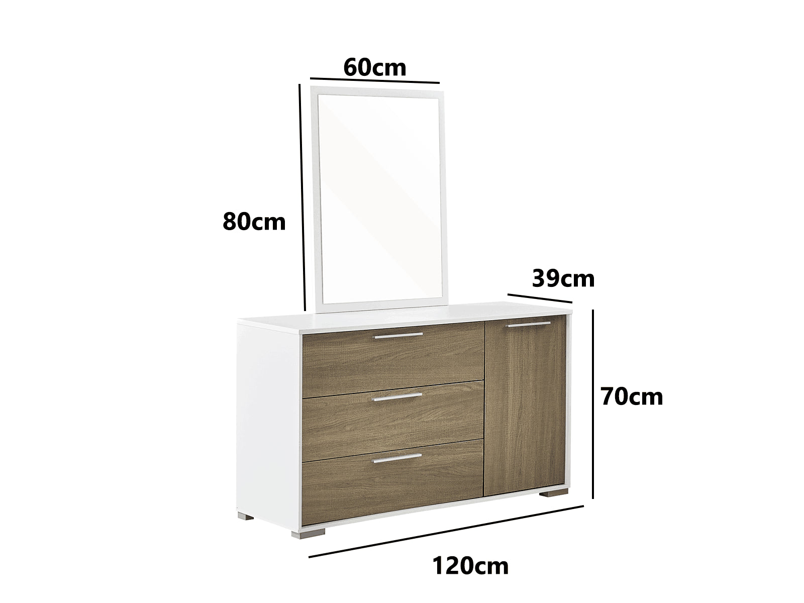 T Brooklyn Dresser With Brooklyn Mirror Pr65445 Dressing Tables Nz Depot 4 - Nz Depot