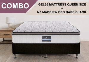 T Ds Nz Made Sw Queen Bed Base Black Gel30 Mattress Queen Size Combo Pr9198 Mattresses Nz Depot - Nz Depot