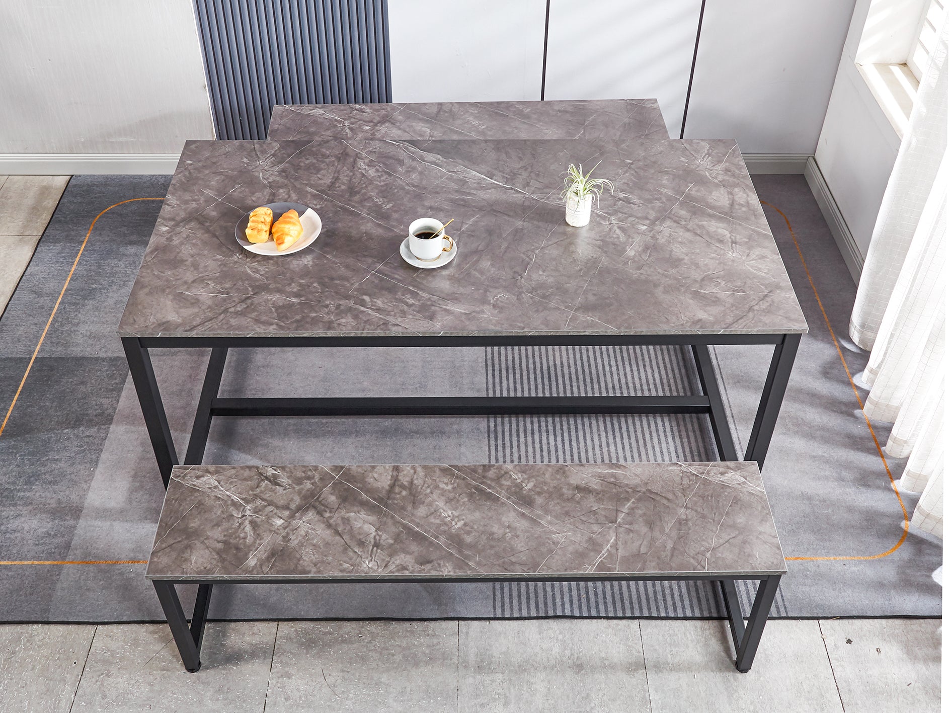 T Marble Look Dining Table 1.6M Grey Pr9592 Dining Tables Nz Depot 7 - Nz Depot