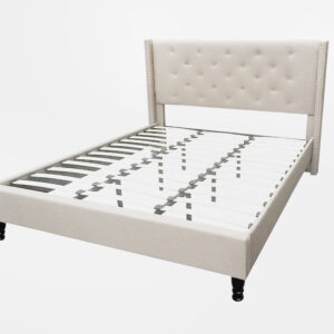 Lisbeth Fabric King Bed Frame - Beige