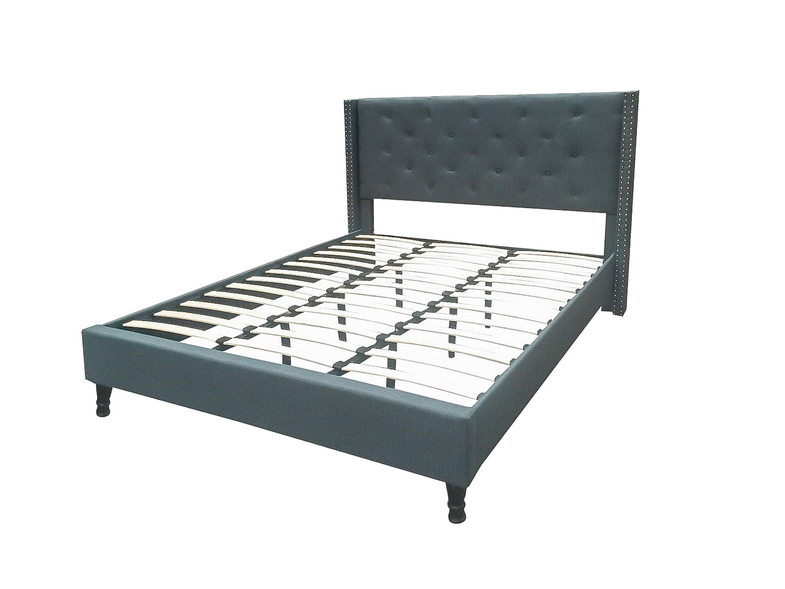 T New Lisbeth Fabric Bed Frame King Blue Pr6665520 Bed Frames Nz Depot 3 - Nz Depot