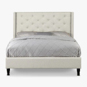 Lisbeth Fabric Queen Bed Frame - Beige