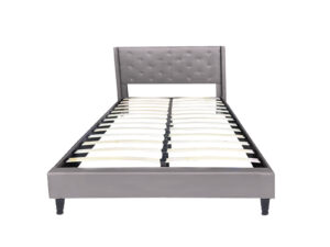 T New Lisbeth Fabric Bed Frame Queen Grey Pr6665519 Bed Frames Nz Depot - Nz Depot