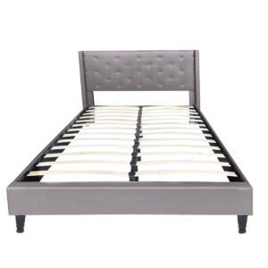 Lisbeth Fabric Queen Bed Frame - Grey