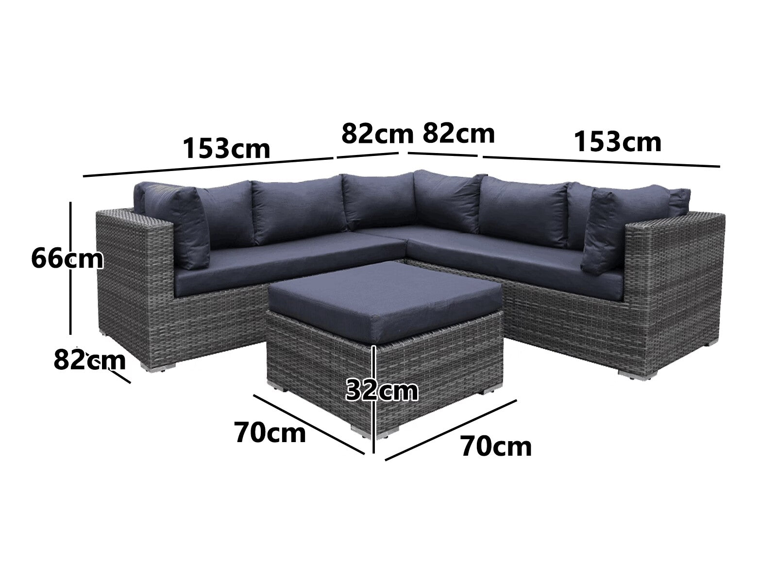 T Rimini Lounge Set Dark Grey Wicker Pr10067 Outdoor Furniture Nz Depot 3 - Nz Depot