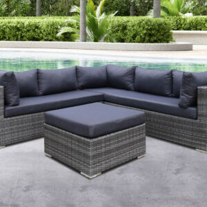 Rimini Lounge Set Dark Grey Wicker