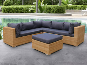 T Rimini Lounge Set Sand Wicker Pr10068 Outdoor Furniture Nz Depot - Nz Depot