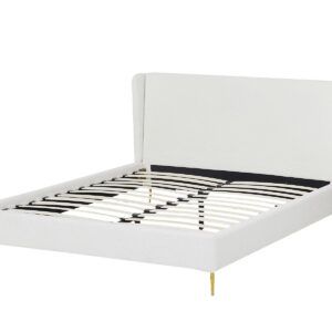 Santos Boucle Queen Bed Frame - White