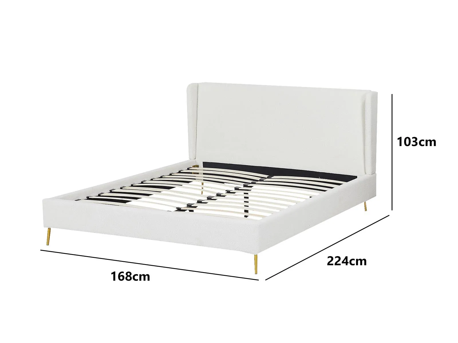 T Santos Boucle Bed Frame Queen White Pr8995 Bed Frames Nz Depot 9 - Nz Depot