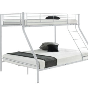 Triple Bunk Bed White 36cm top guardrail