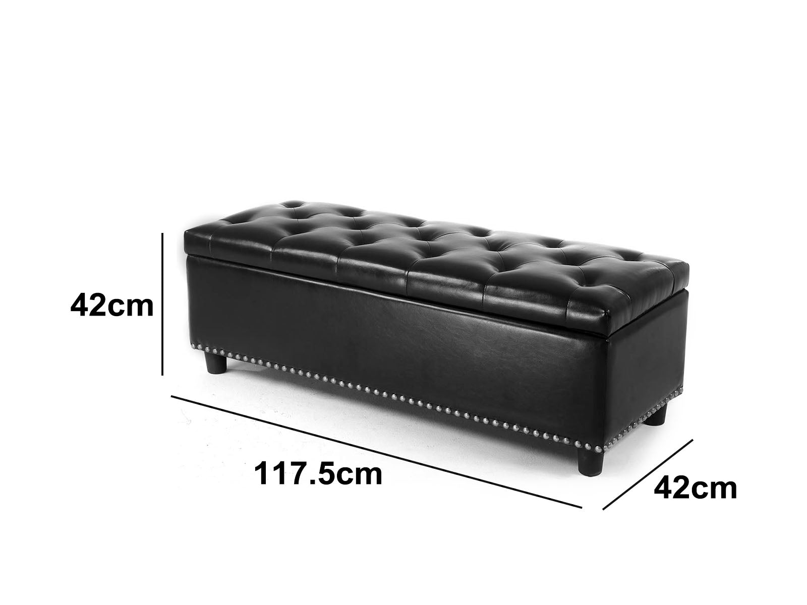 Toby Storage Ottoman Bench Pu Black Pr66656623 Ottomans Nz Depot 3 - Nz Depot