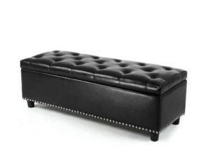 Toby Storage Ottoman Bench Pu Black Pr66656623 Ottomans Nz Depot - Nz Depot