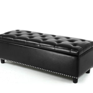 Toby Storage Ottoman Bench PU Black