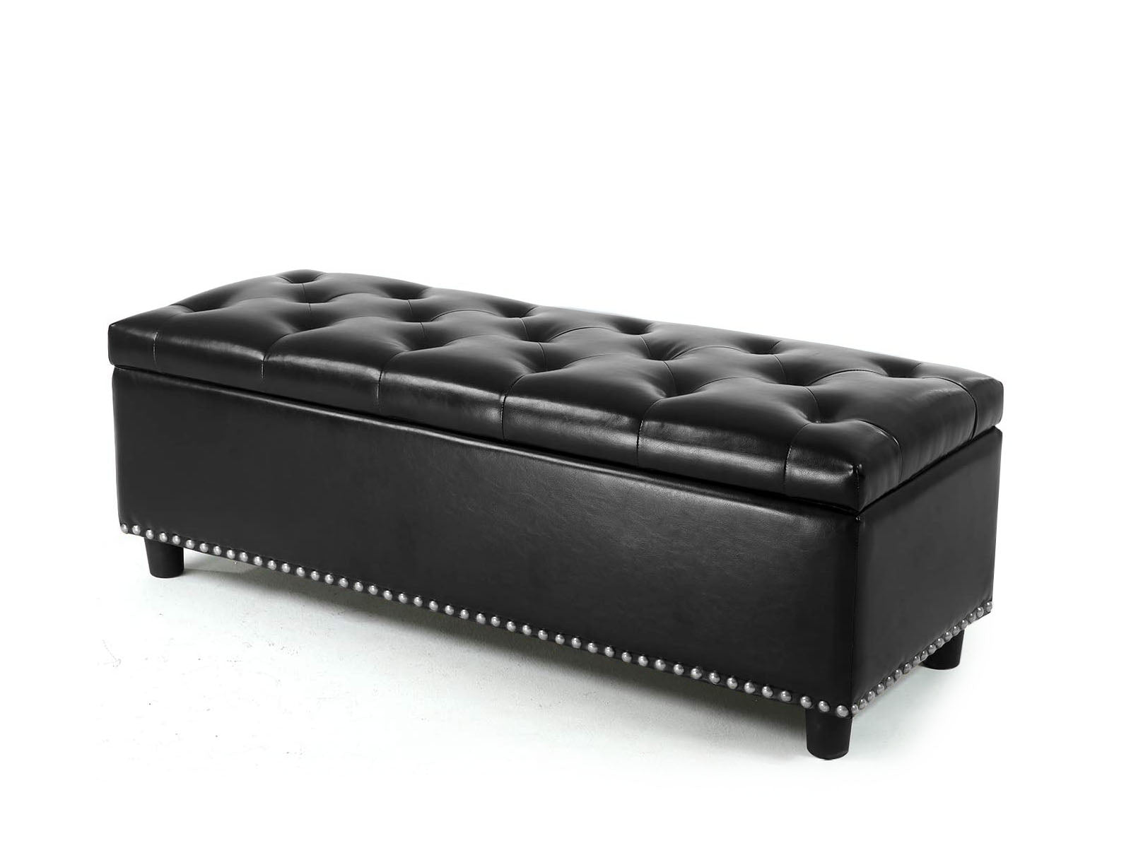 Toby Storage Ottoman Bench Pu Black