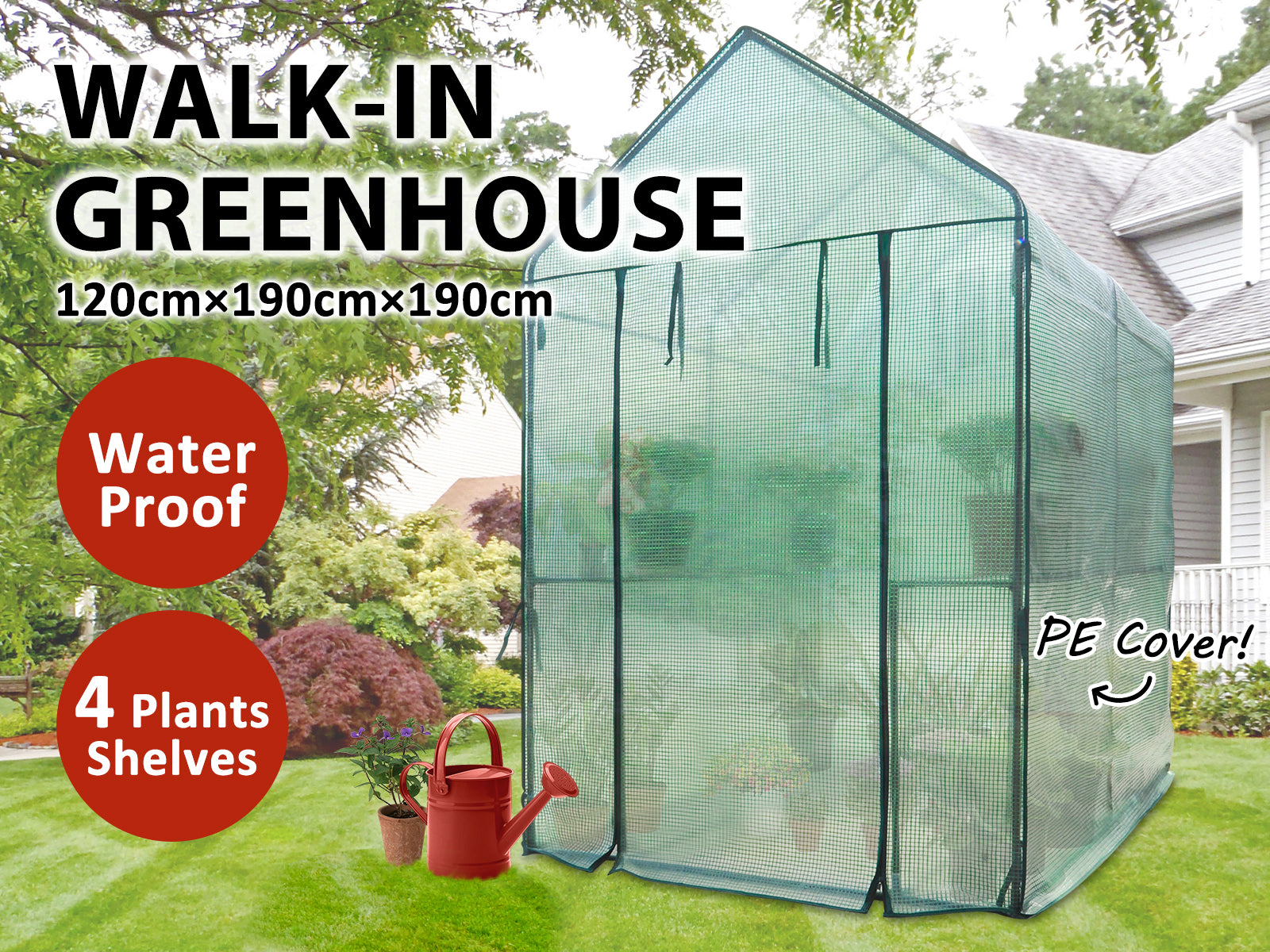 Walk In Green House 1.2X1.9 PR66707 All Outdoor NZ DEPOT 5 - NZ DEPOT