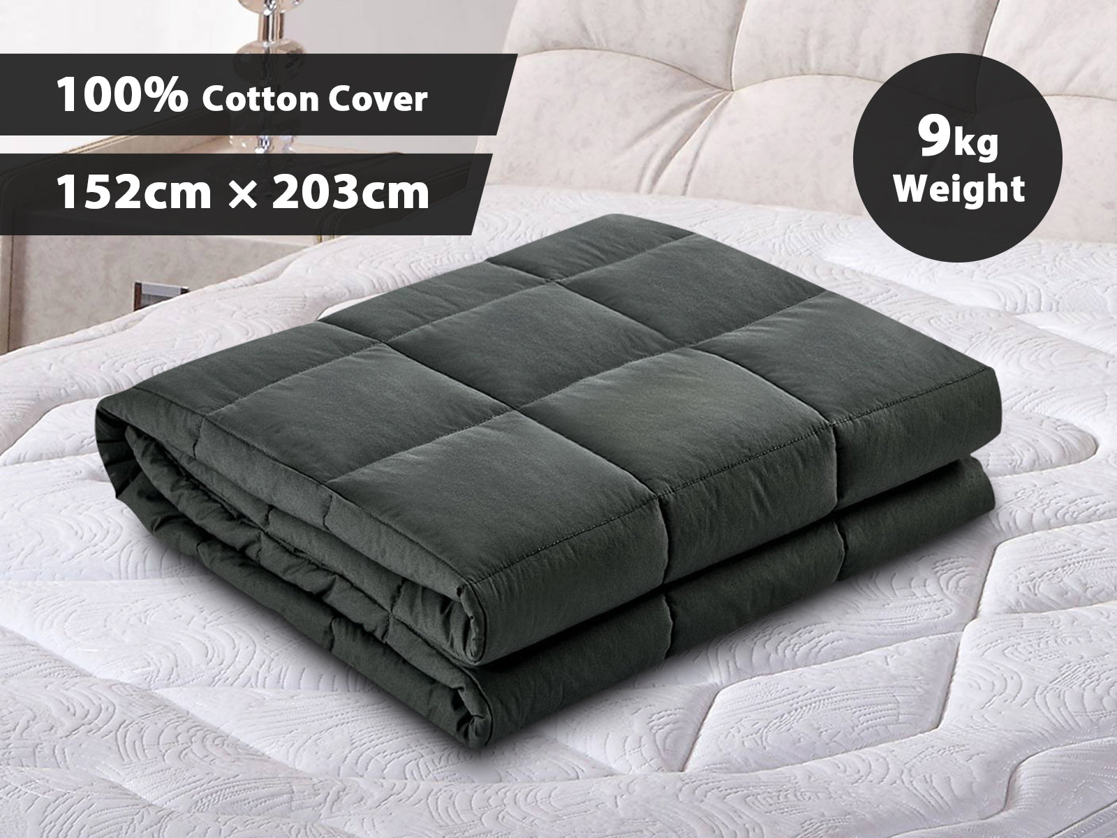 Weighted Blanket 152 X203 Cm 9Kg Dark Grey Pr6665568 Throws Nz Depot 4 - Nz Depot