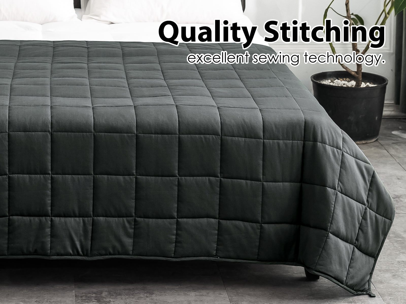 Weighted Blanket 152 X203 Cm 9Kg Dark Grey Pr6665568 Throws Nz Depot 7 - Nz Depot