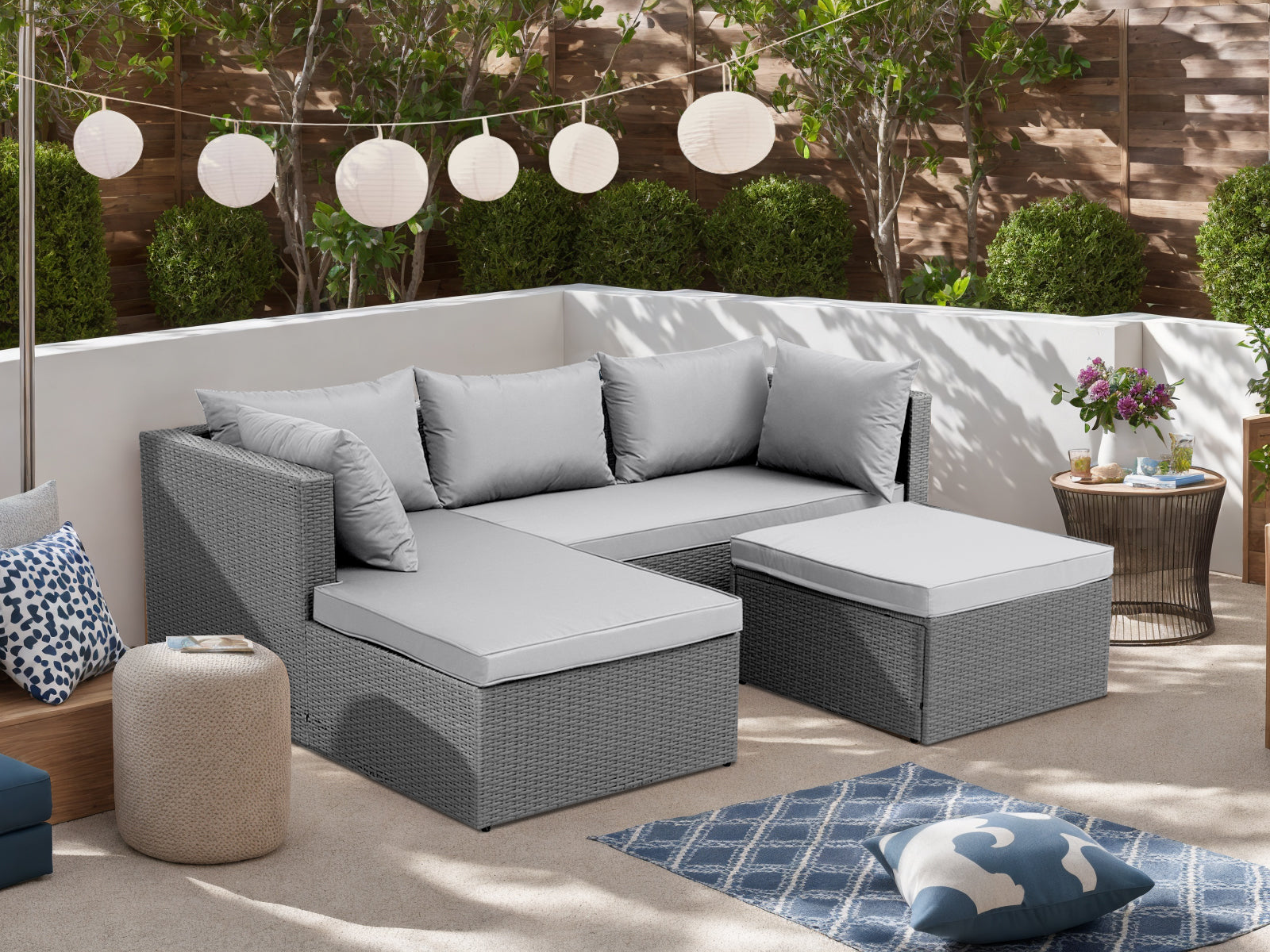 3PC Outdoor Sofa Light Grey PR11707 Outdoor Furniture NZ DEPOT 3