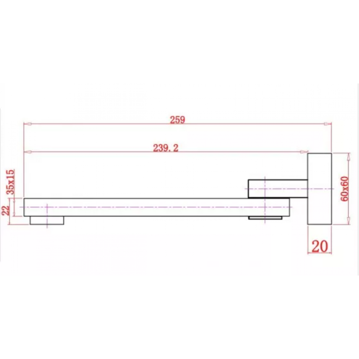 Bath Spout Square Fa0003 Fa0003 Bath Spout Nz Depot 5 - Nz Depot