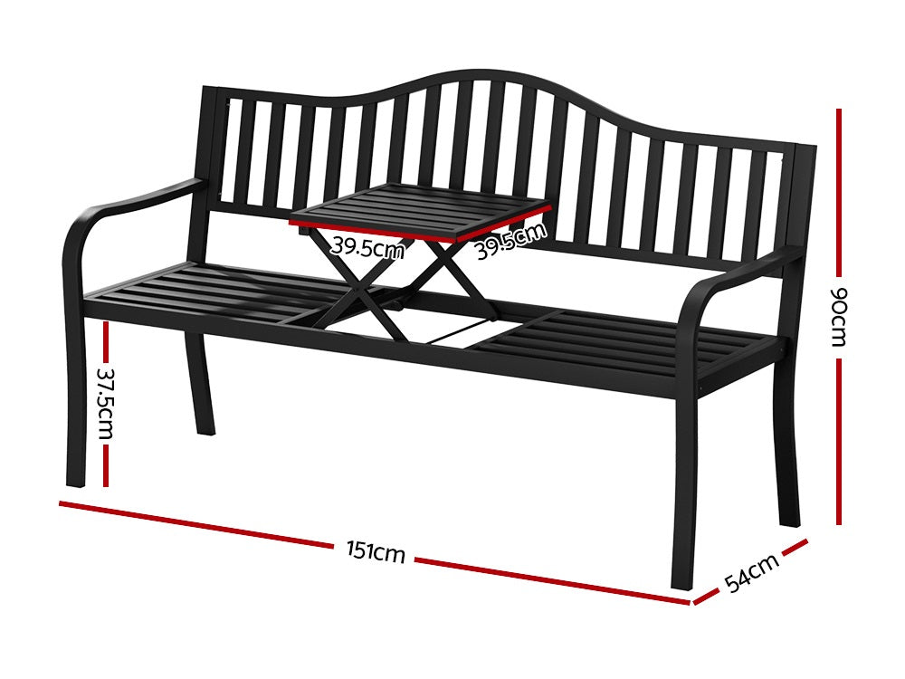 Ds Arteferro Garden Bench With Fold Table Pr65686 Outdoor Furniture Nz Depot 5 - Nz Depot