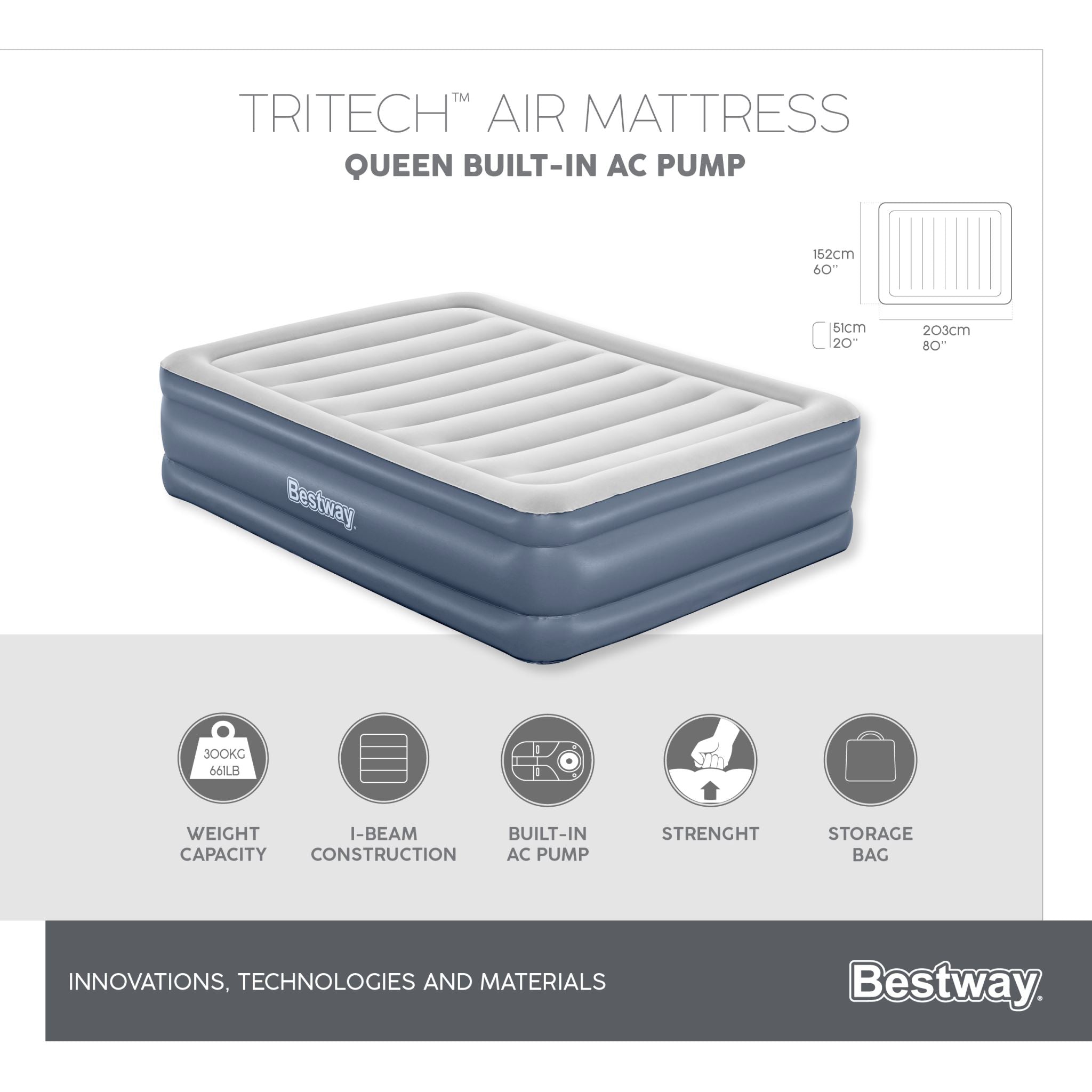 Ds Bestway Airbed Queen 51Cm Pr10129 Swimming Pools Air Beds Nz Depot 7 - Nz Depot