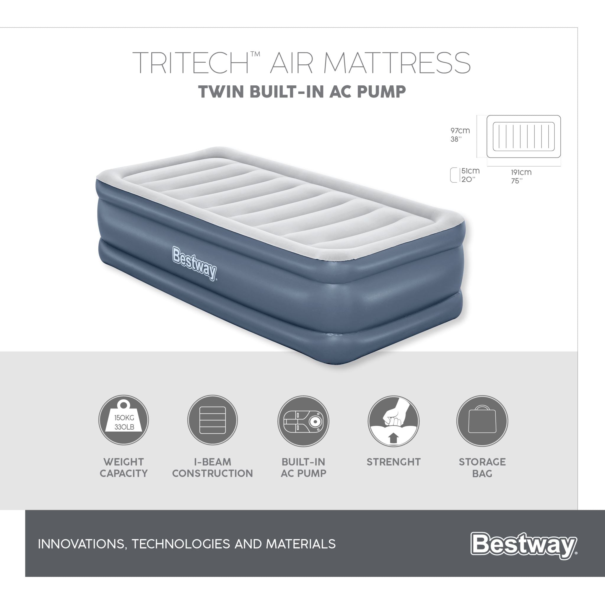 Ds Bestway Tritech Airbed Pr10128 Swimming Pools Air Beds Nz Depot 5 - Nz Depot