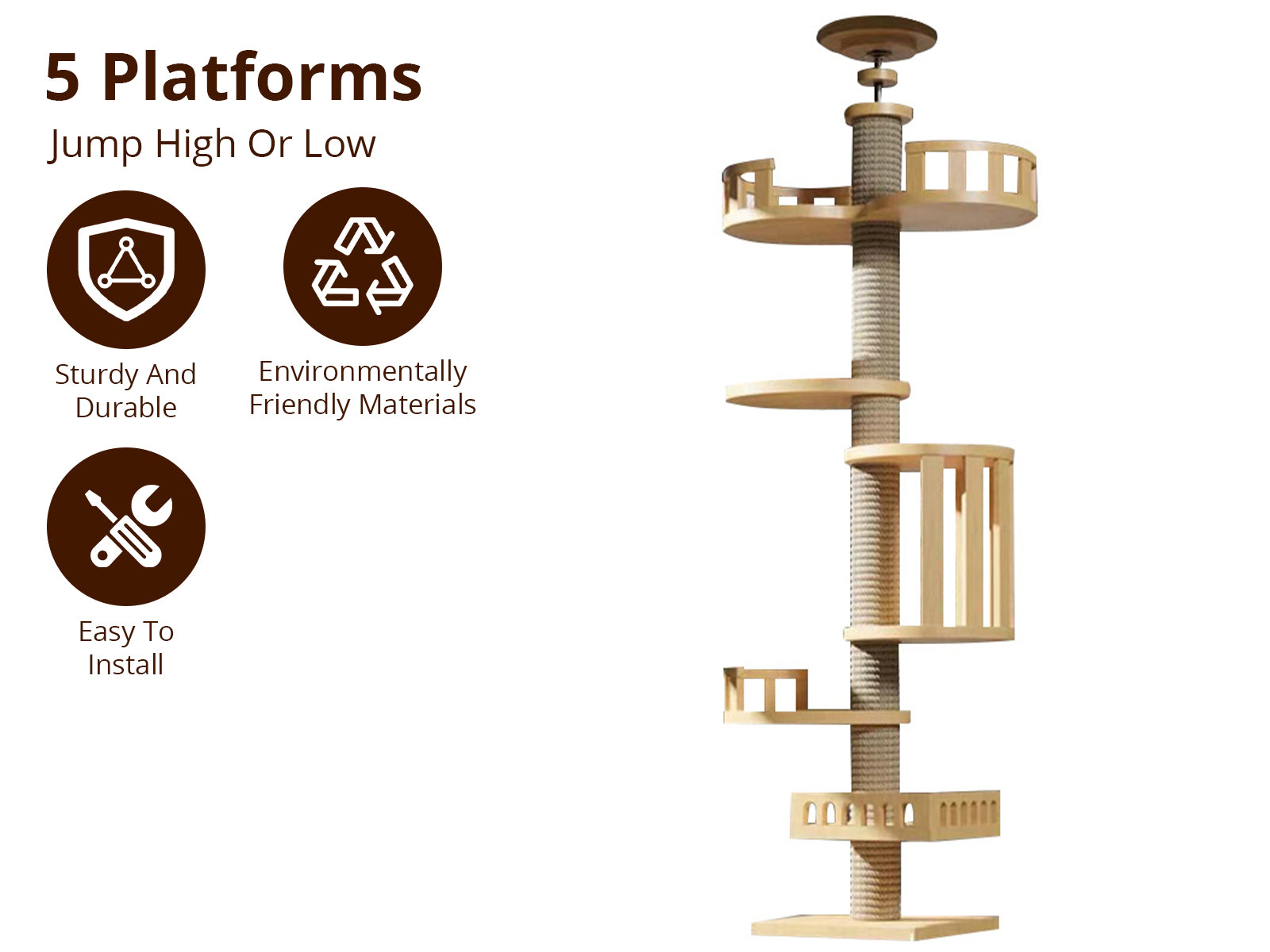 Ds Cat Tree Floor To Ceiling 265Cm Pr65673 Cat Tree Nz Depot 4 - Nz Depot