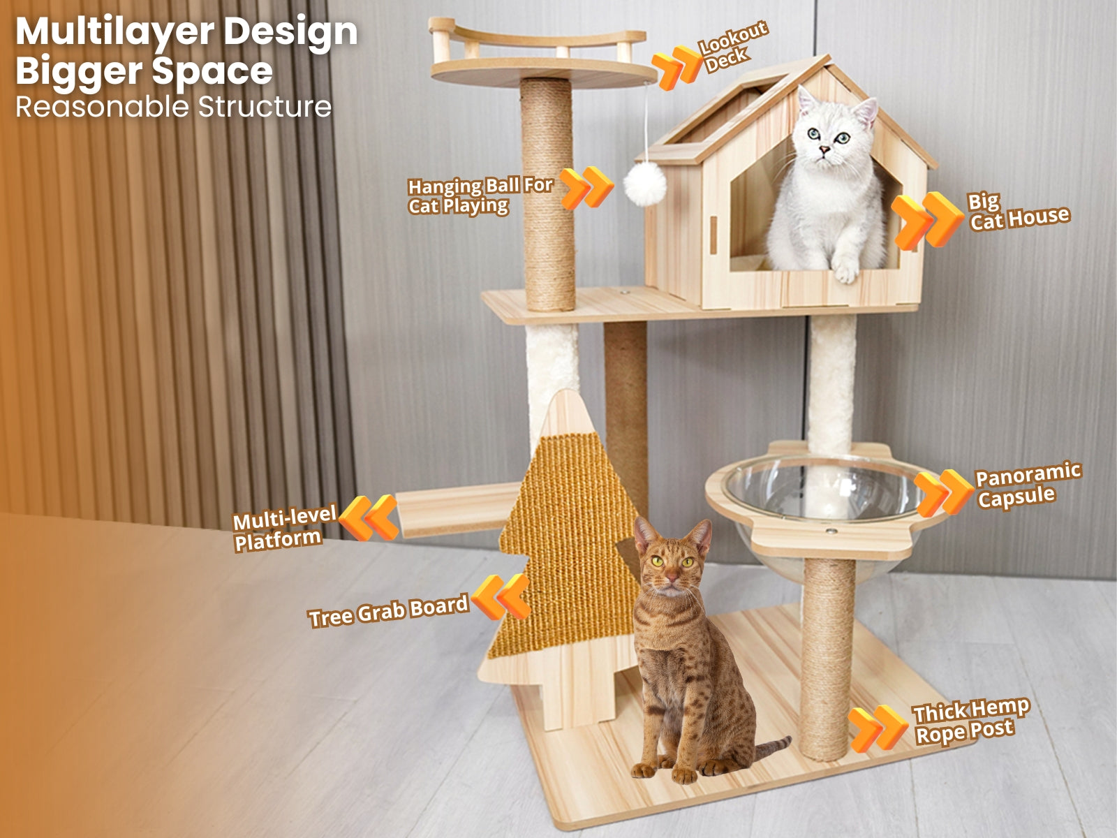 Ds Cat Tree Wooden 100Cm Pr65668 Cat Tree Nz Depot 7 1 - Nz Depot