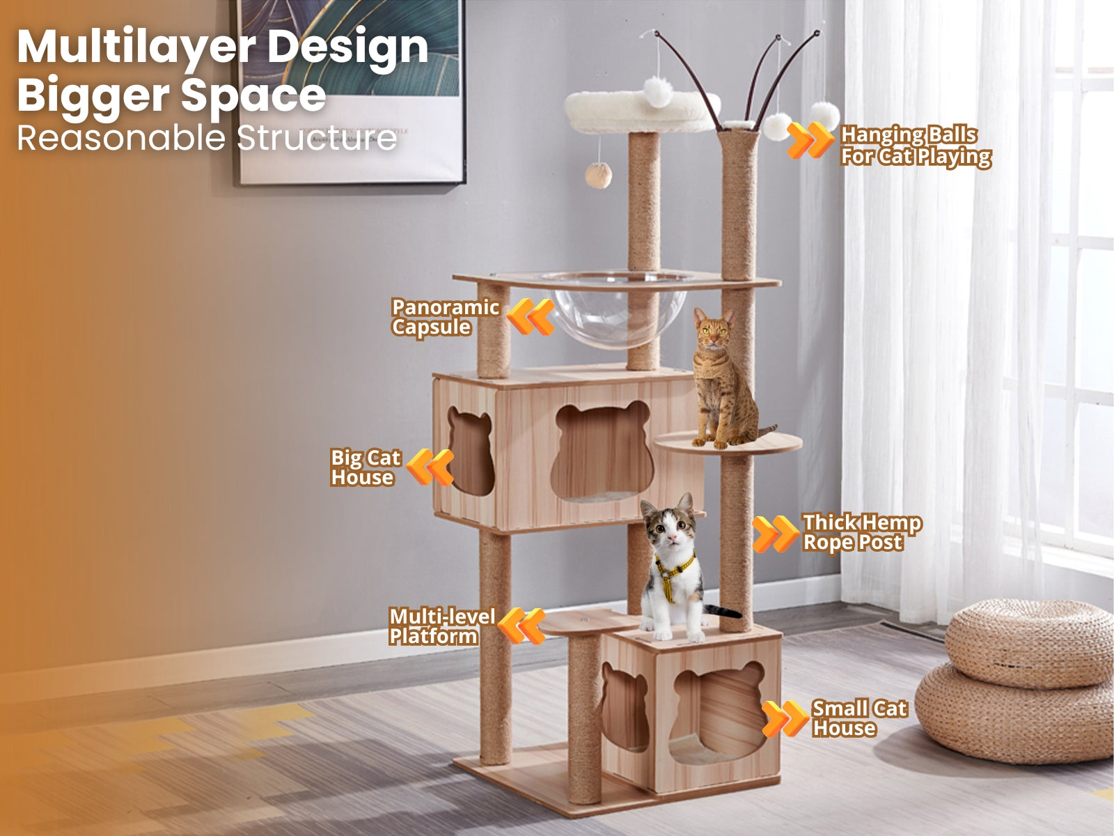 Ds Cat Tree Wooden 150Cm Pr65666 Cat Tree Nz Depot 7 1 - Nz Depot