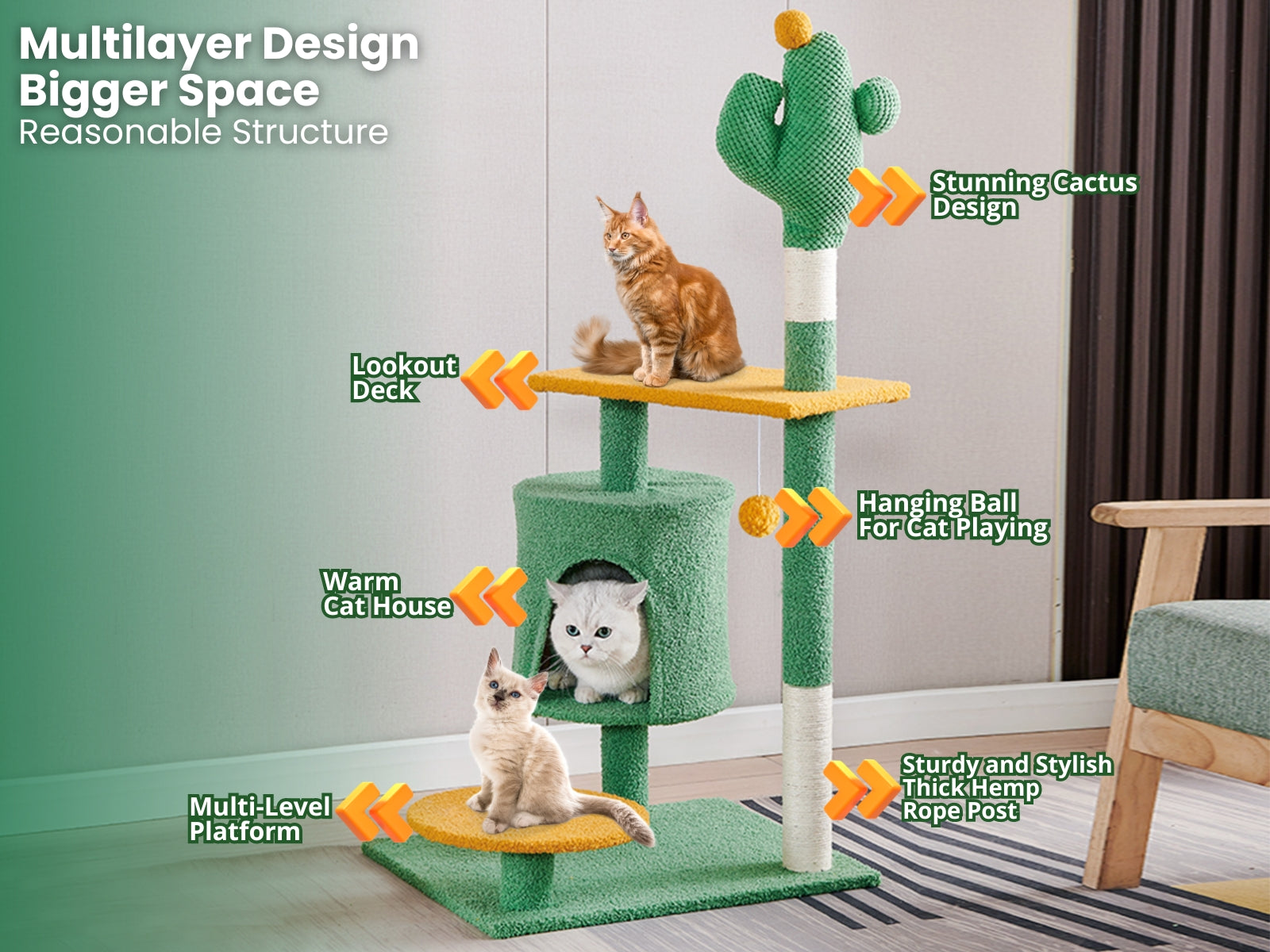 Ds Cat Tree Cactus 115Cm Pr65658 Cat Tree Nz Depot 9 1 - Nz Depot