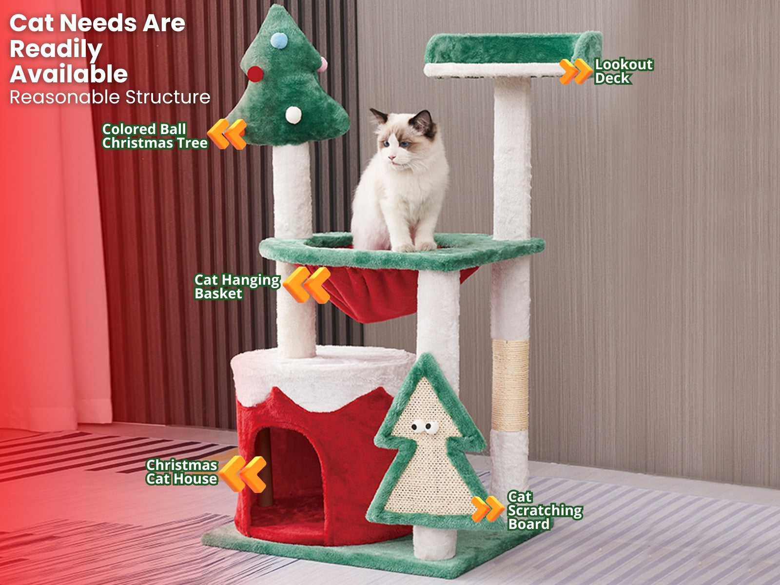 Ds Cat Tree Christmas 90Cm Pr65661 Cat Tree Nz Depot 8 1 - Nz Depot