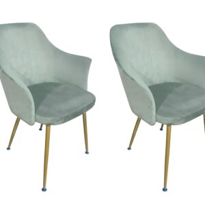 Ceilean Dining Chair x2 Velvet Green