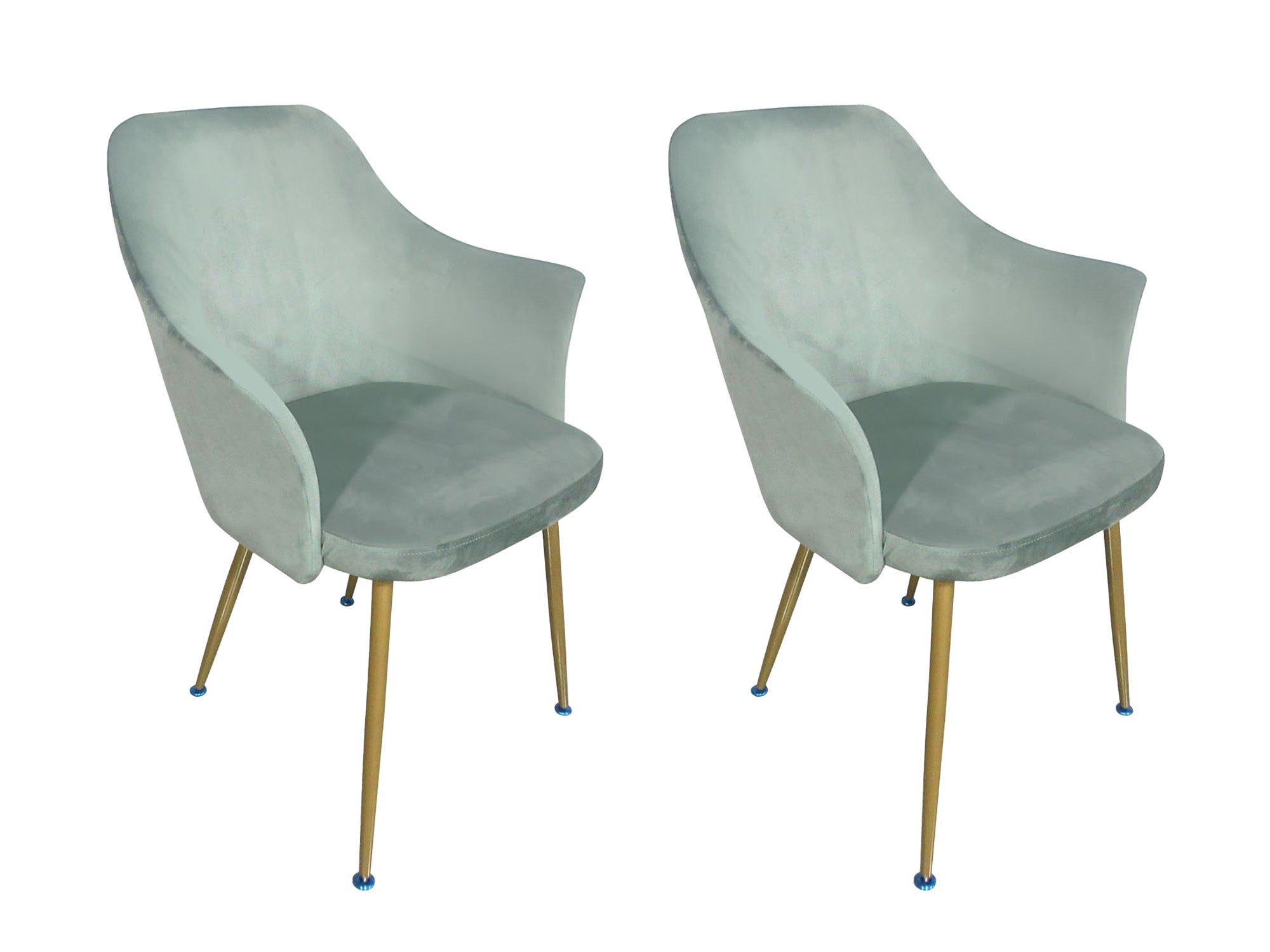 Ceilean Dining Chair X2 Velvet Green