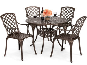 Ds Dining Set 5Pc Cast Alum. Pr65685 Outdoor Furniture Nz Depot - Nz Depot