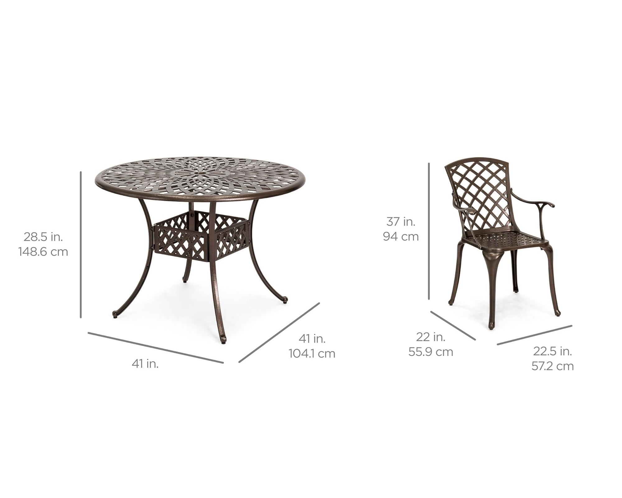 Ds Dining Set 5Pc Cast Alum. Pr65685 Outdoor Furniture Nz Depot 5 - Nz Depot