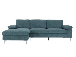 Ds Kaveah Corduroy Sectional Sofa Green Pr65639 Sofas Sectionals Sofa Beds Nz Depot - Nz Depot