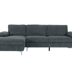 Kaveah Corduroy Sectional Sofa Grey