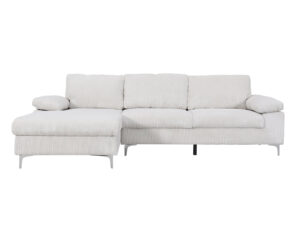 Ds Kaveah Corduroy Sectional Sofa White Pr65637 Sofas Sectionals Sofa Beds Nz Depot - Nz Depot