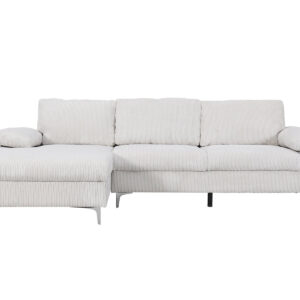 Kaveah Corduroy Sectional Sofa White