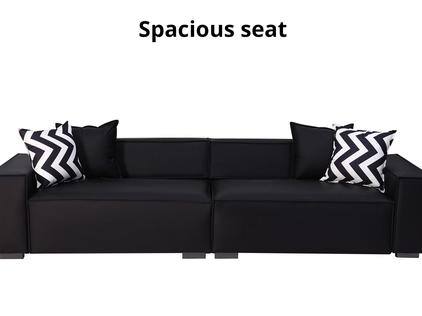 Ds Loretta Sofa Pu Black Pr65653 Sofas Sectionals Sofa Beds Nz Depot 4 - Nz Depot