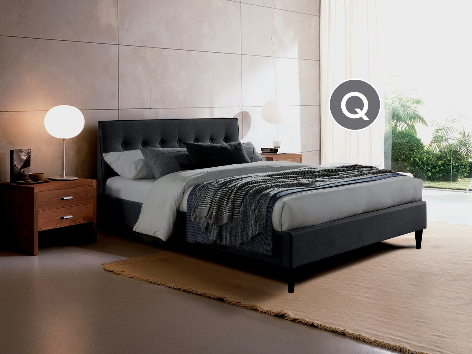 Ds Novo Fabric Bed Queen With Queen Mattress Mem23 Combo Pr65451 Mattresses Nz Depot 5 - Nz Depot