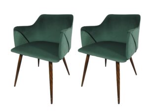 Ds Zakeer Dining Chair X2 Velvet Green Pr65599 Dining Chairs Nz Depot - Nz Depot