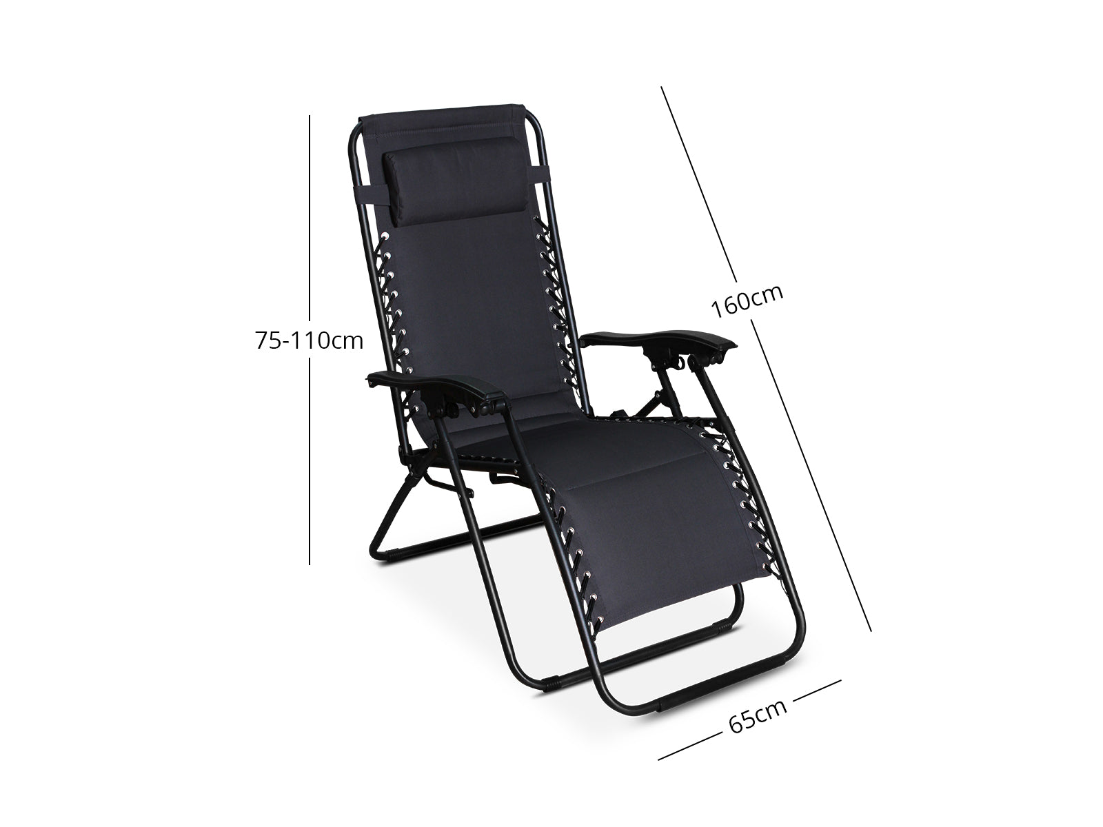 Ds Zero Gravity Chair Padded Black Pr9247 Outdoor Furniture Nz Depot 3 - Nz Depot