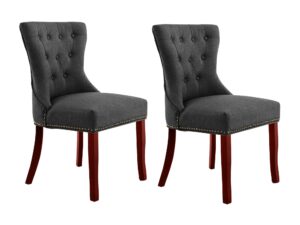 Dining Chair Charcoal X2 Pr9308 Dining Tables Nz Depot - Nz Depot