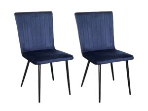 Elfrida Dining Chair Velvet Blue X2 Pr9543 Dining Chairs Nz Depot - Nz Depot